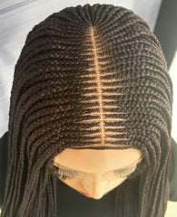 Cornrow Braided Wig – 2x6 Lace Front Wig with Baby Hair, Glueless Full Lace Install, Custom Handmade Protective Style for Black Women