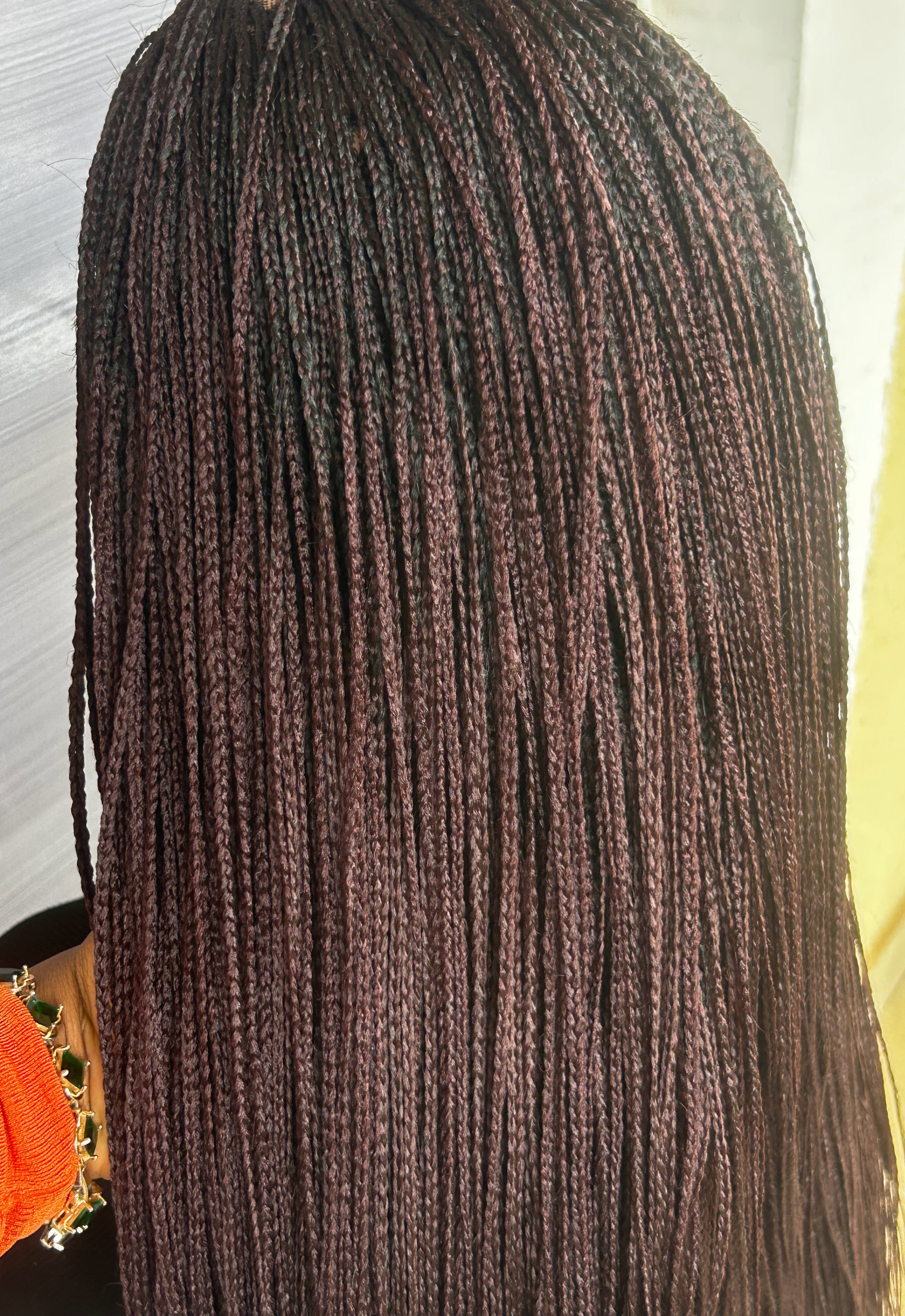 Customisable 30” Micro Braid Wig On Full Lace Glueless Braided Wig for Black Women, Custom Protective Style, Lightweight Natural Look