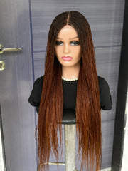 Micro Twist Braided Wig – 2x6 Lace Closure, Color 30 Glueless Lightweight Wig for Black Women, Beginner Friendly Custom Protective Style handmade wig