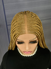 Mixed Blonde Cornrow Braided Wig – 30”Glueless 2x6 Lace Front Wig for Black Women, Custom Lace Box Braids, Protective Style, Handmade