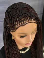 Customisable 30” Micro Braid Wig On Full Lace Glueless Braided Wig for Black Women, Custom Protective Style, Lightweight Natural Look