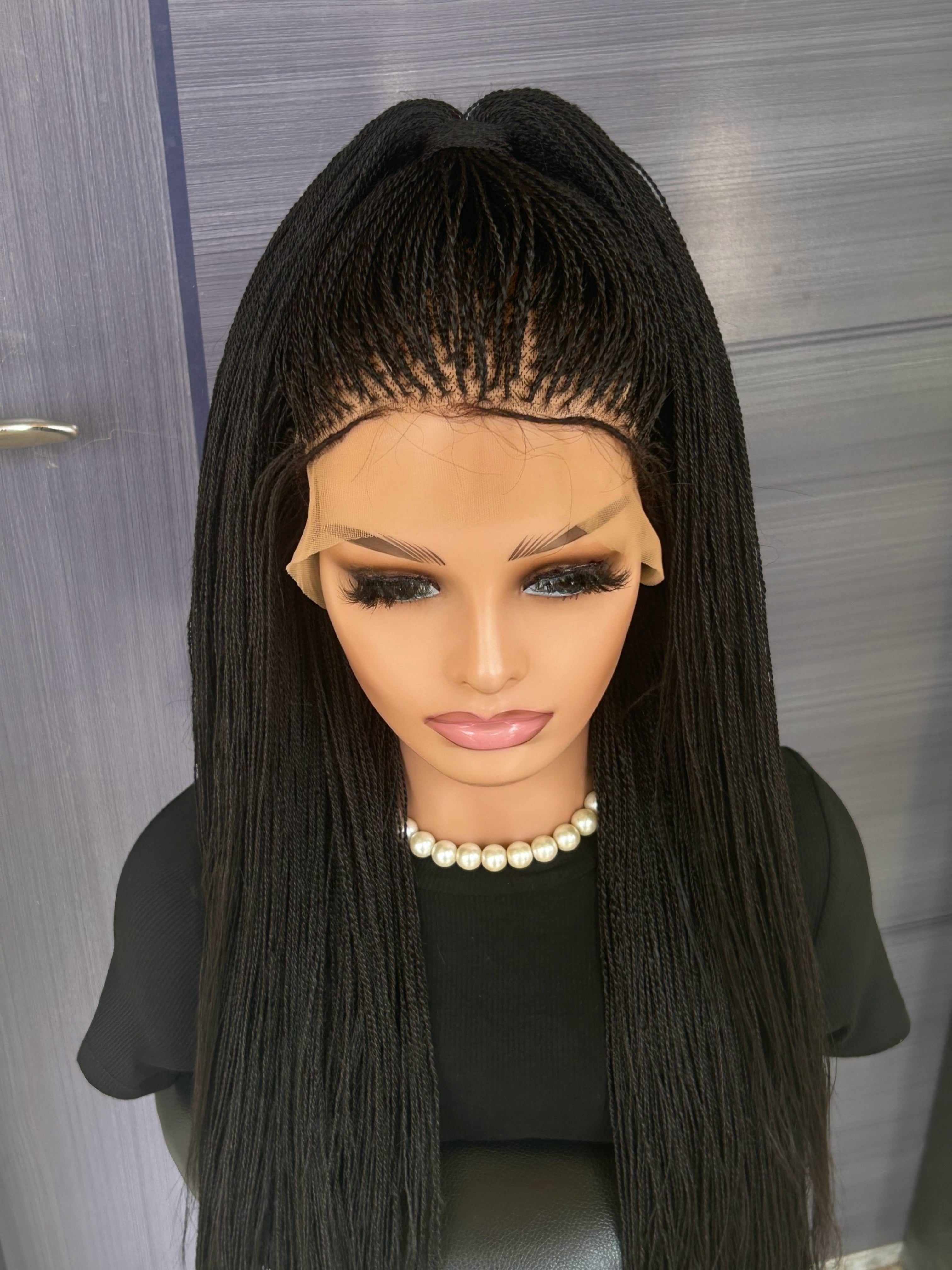 28” Micro Twist Braided Wig – Custom Full Lace Braided Wig for Black Women, Lightweight Glueless Protective Style, All Colors & Lengths
