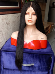 1Luxury Micro Twist Wig for Women - 2x6 Centre Part Frontal Lace - Custom Colors & Lengths - Natural Look Handmade Braided Wig