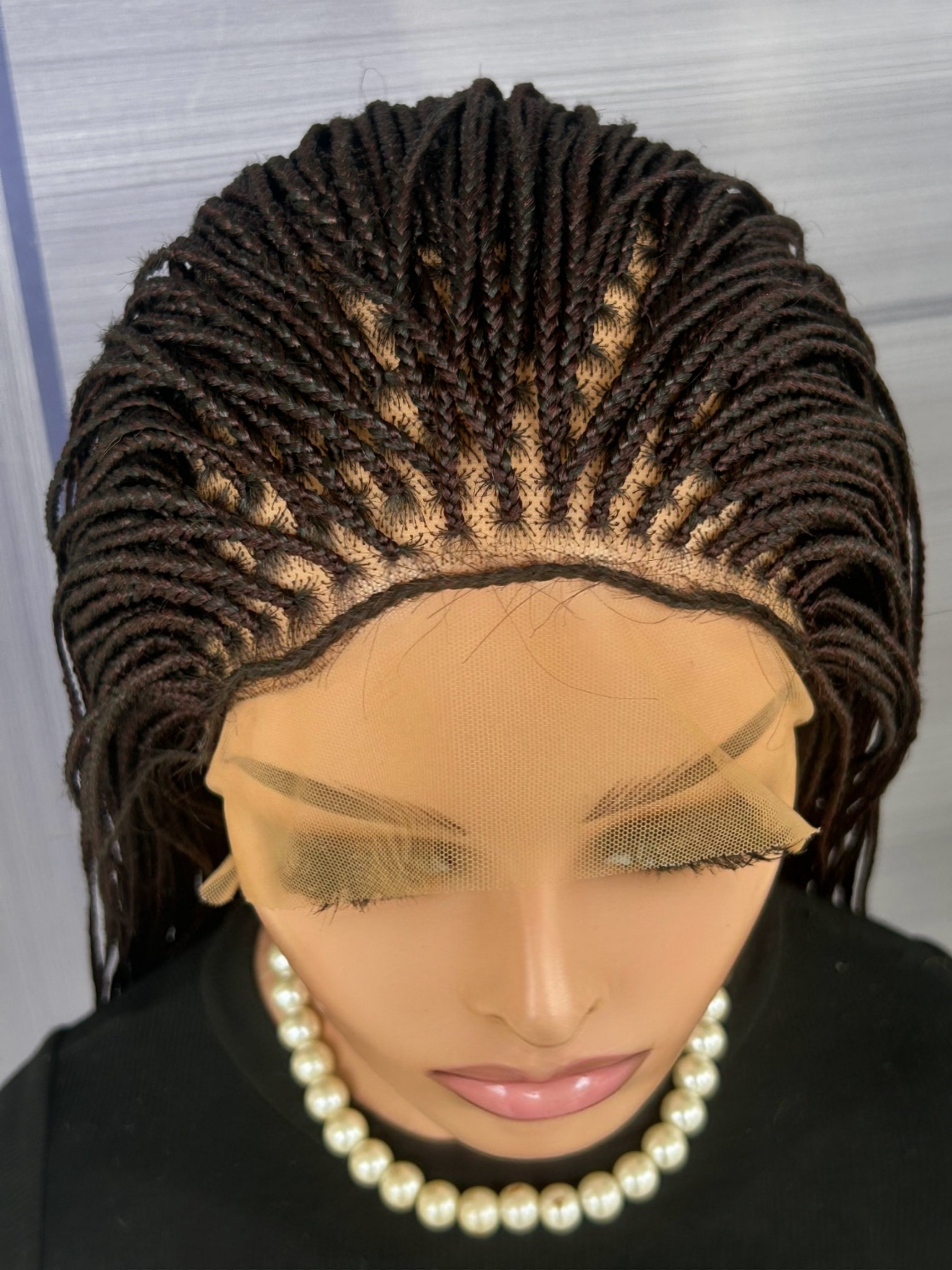Customisable 30” Micro Braid Wig On Full Lace Glueless Braided Wig for Black Women, Custom Protective Style, Lightweight Natural Look