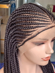 130 Inch Cornrow Braided Wig for Women on Full Frontal Lace - Customizable Length & Color - Luxury Handmade Braids - Natural Hairline Wig