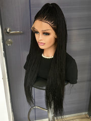 28” Micro Twist Braided Wig – Custom Full Lace Braided Wig for Black Women, Lightweight Glueless Protective Style, All Colors & Lengths