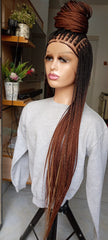 B29 Ombre Knotless Braid Wig for Women – Full Lace Braided Wig with Customizable Colors & Lengths – Natural Look & Lightweight