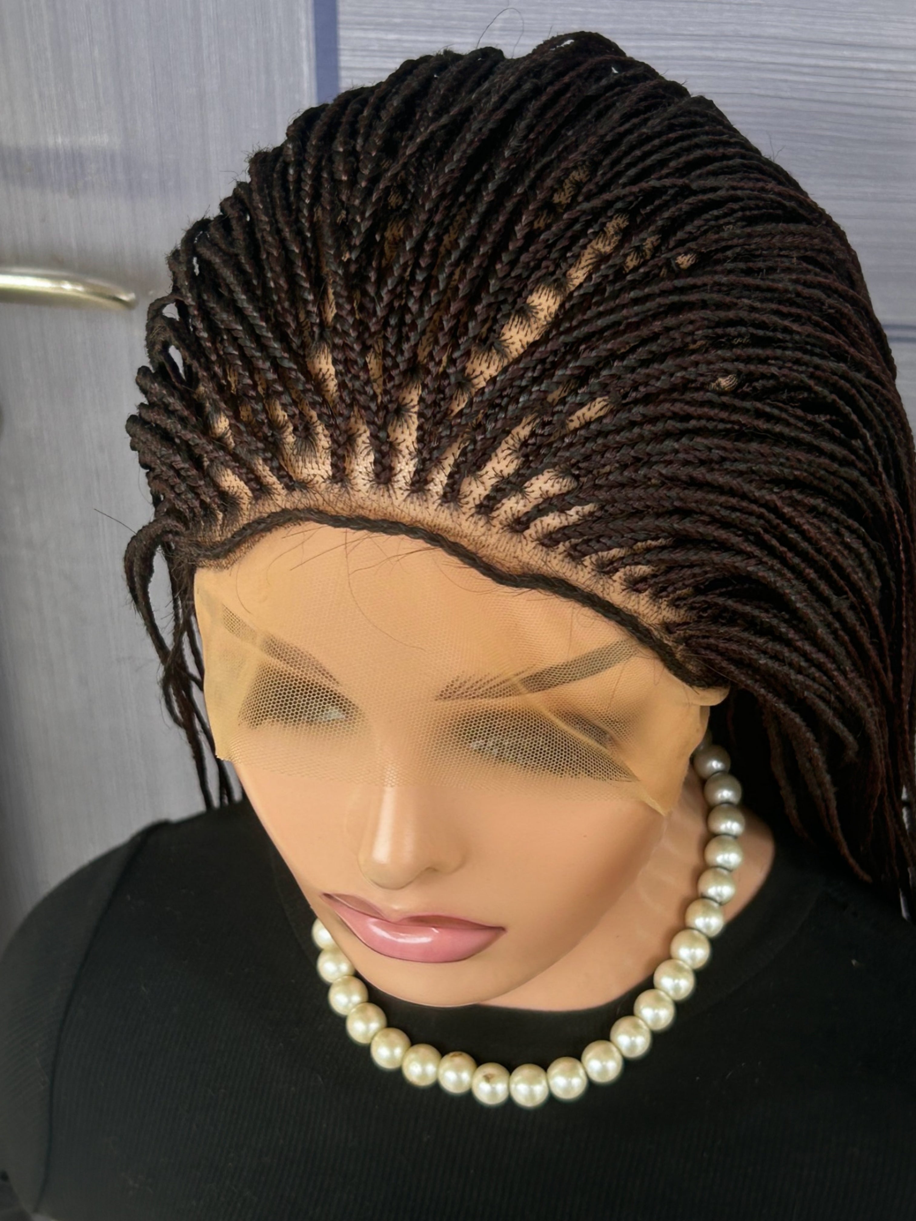 Customisable 30” Micro Braid Wig On Full Lace Glueless Braided Wig for Black Women, Custom Protective Style, Lightweight Natural Look