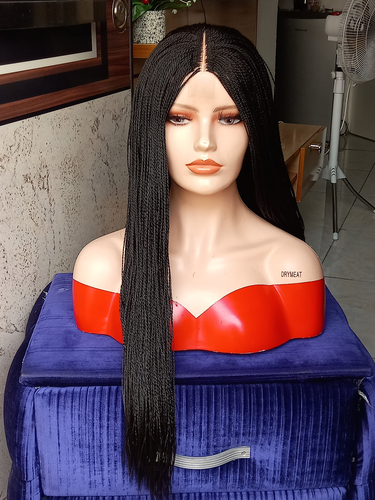 1Luxury Micro Twist Wig for Women - 2x6 Centre Part Frontal Lace - Custom Colors & Lengths - Natural Look Handmade Braided Wig