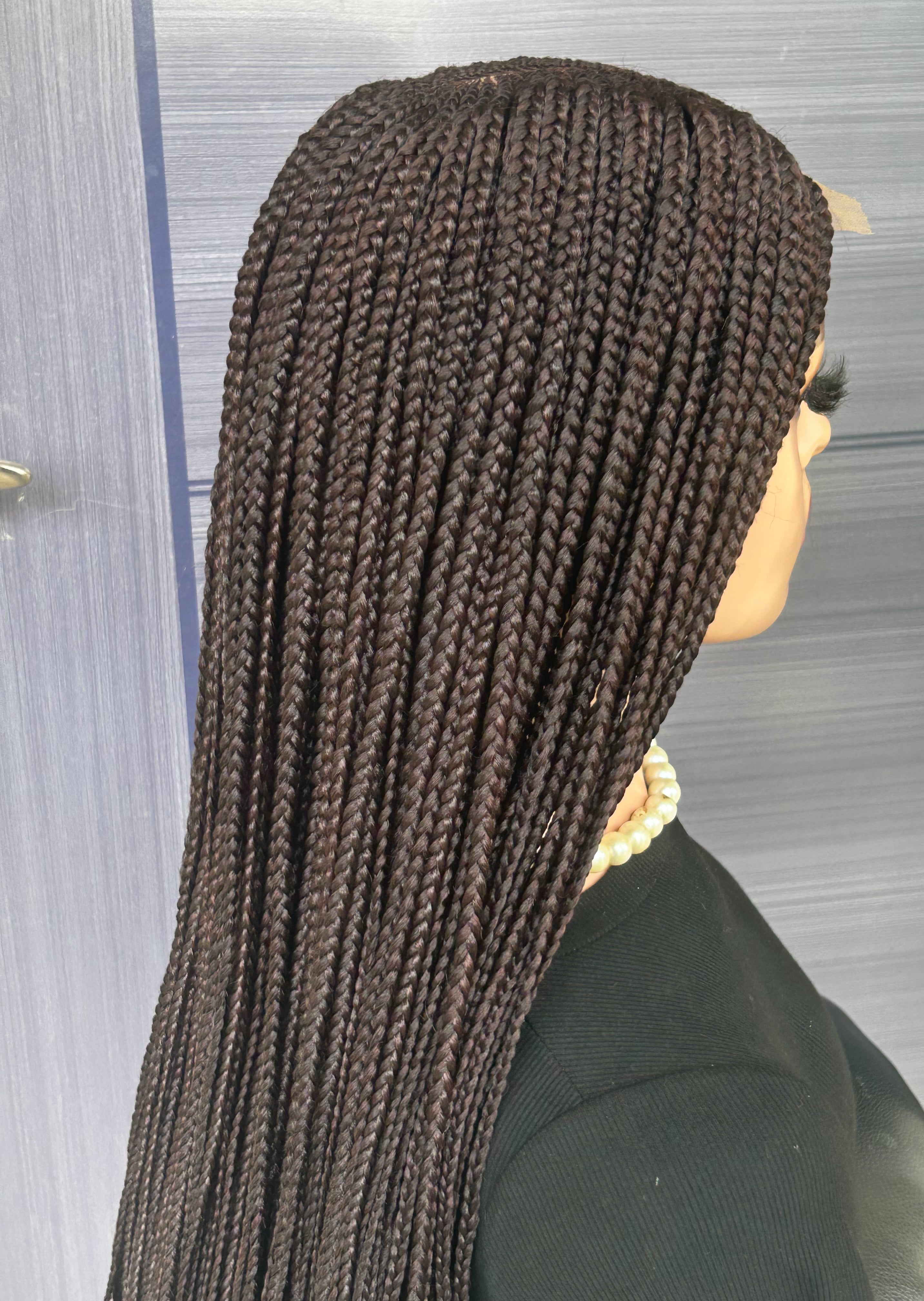 Cornrow Braided Wig – 2x6 Lace Front Wig with Baby Hair, Glueless Full Lace Install, Custom Handmade Protective Style for Black Women