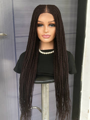 Cornrow Braided Wig – 2x6 Lace Front Wig with Baby Hair, Glueless Full Lace Install, Custom Handmade Protective Style for Black Women