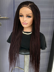 Customisable 30” Micro Braid Wig On Full Lace Glueless Braided Wig for Black Women, Custom Protective Style, Lightweight Natural Look