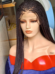 Micro Braid Wig for Women - 6x6 Lace Front Wig - Customizable Length & Color - Handmade Luxury Human Hair Braided Wig