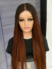 Micro Twist Braided Wig – 2x6 Lace Closure, Color 30 Glueless Lightweight Wig for Black Women, Beginner Friendly Custom Protective Style handmade wig