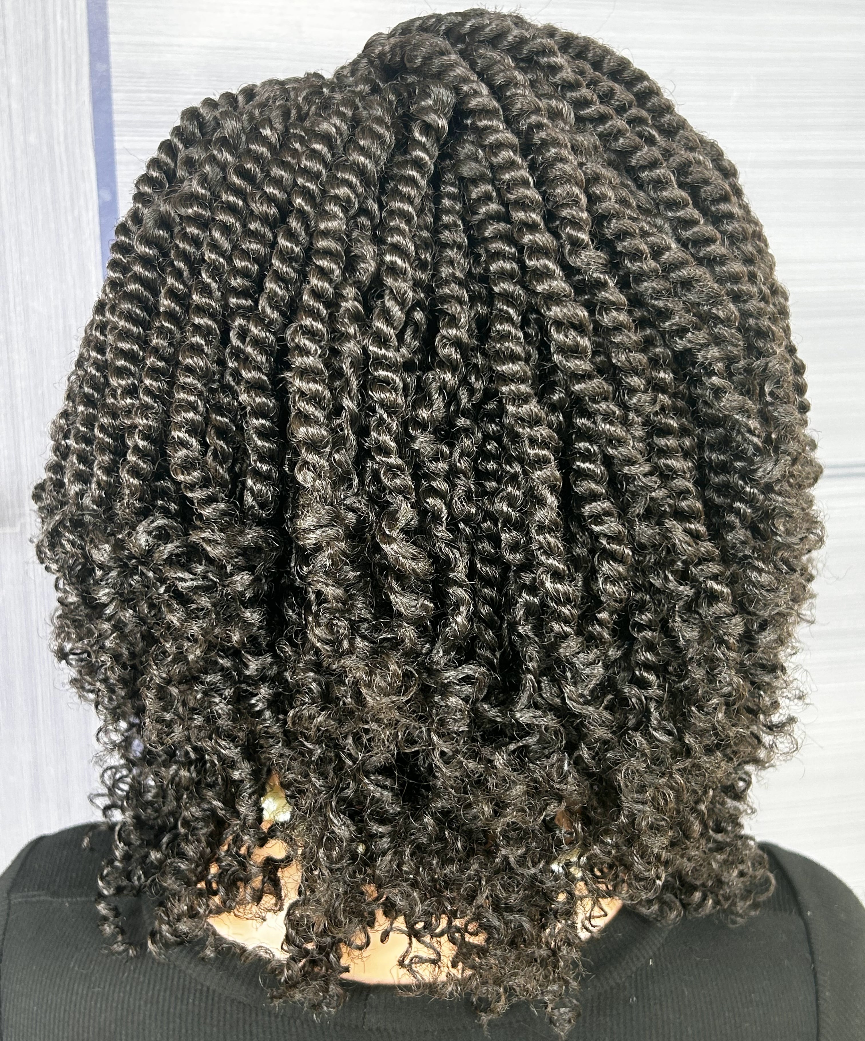 12” Kinky Twist Braided Wig – Short 6x6 Lace Front Wig for Black Women, Handmade Glueless Protective Style, Custom Colors