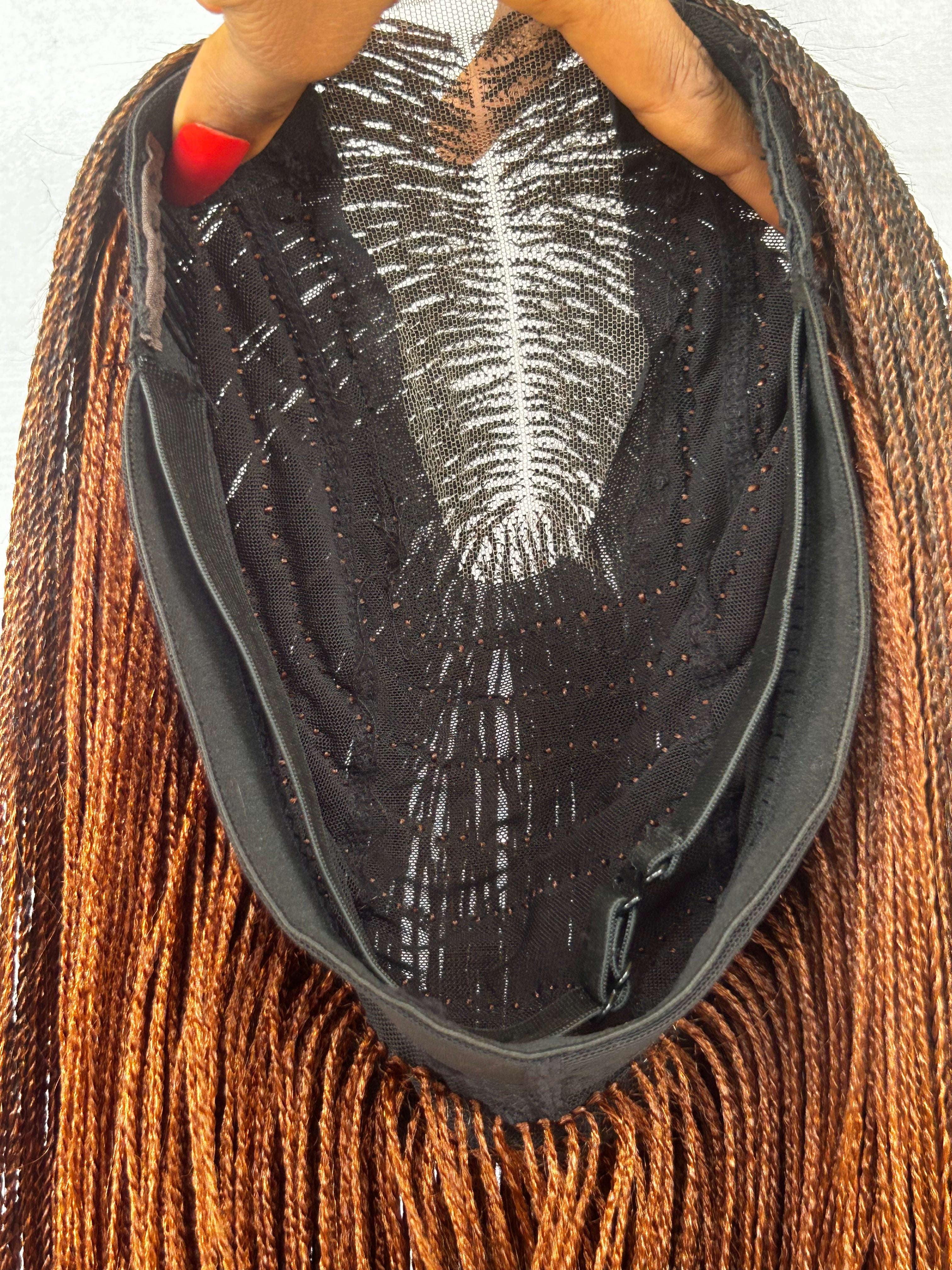 Micro Twist Braided Wig – 2x6 Lace Closure, Color 30 Glueless Lightweight Wig for Black Women, Beginner Friendly Custom Protective Style handmade wig