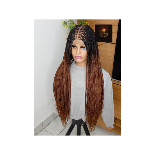Upgrade Your Look with Our Ombre Knotless Braid Wig on Full Lace: Free Worldwide Shipping - BRAIDED WIG BOSS