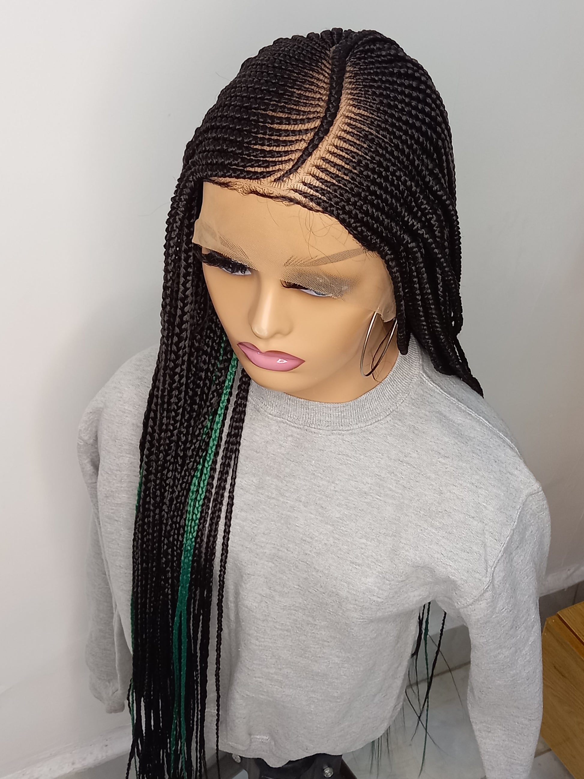 Stunning Cornrow Wigs on 13 by 6 Lace Front for Black Women: Handmade, Synthetic, and Braided Options Available - BRAIDED WIG BOSS