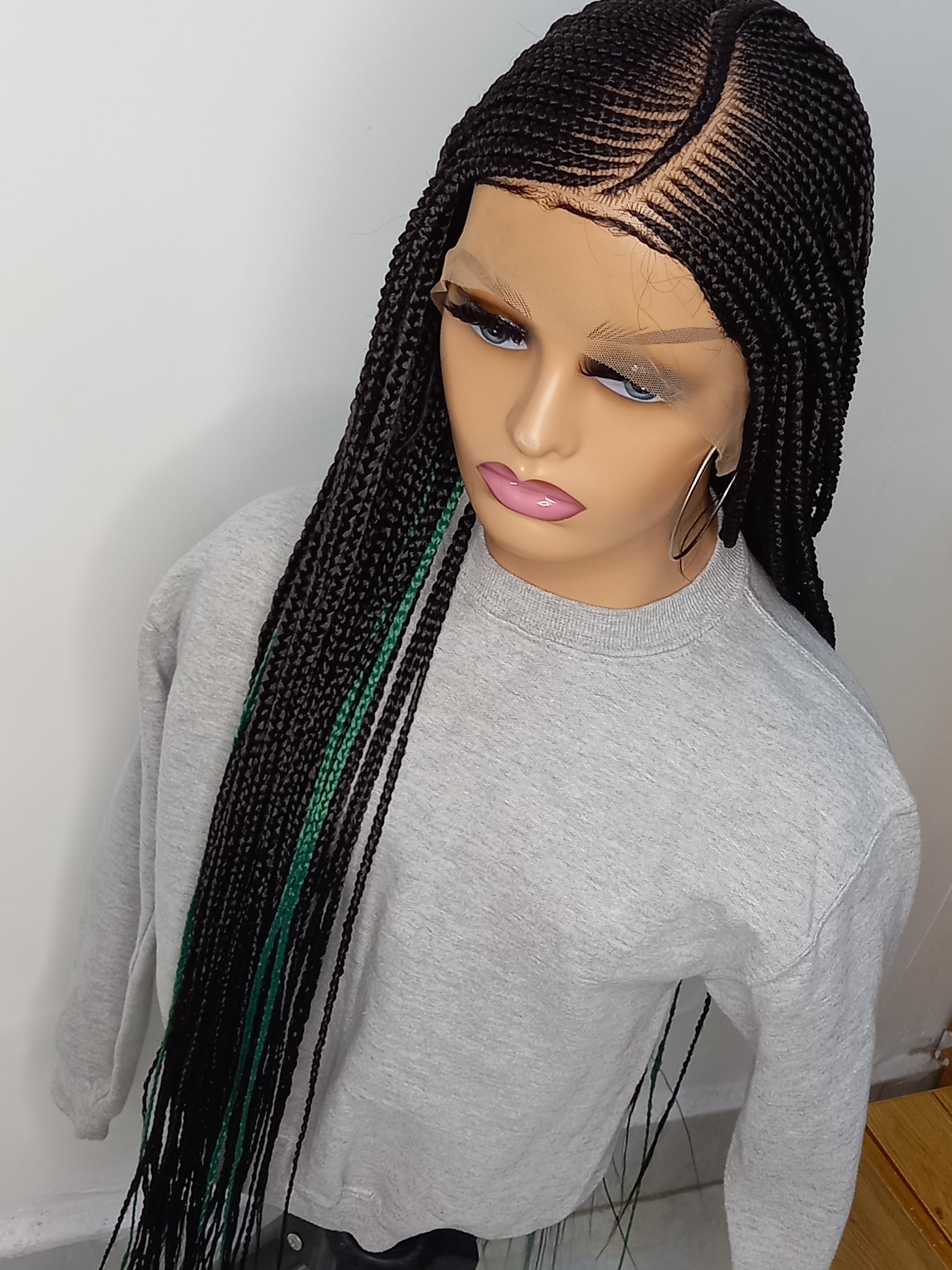 Stunning Cornrow Wigs on 13 by 6 Lace Front for Black Women: Handmade, Synthetic, and Braided Options Available - BRAIDED WIG BOSS