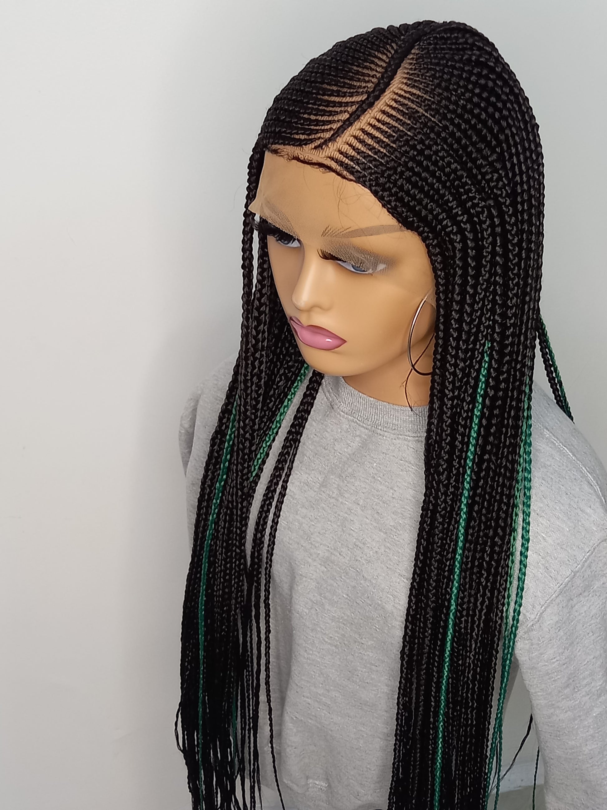 Stunning Cornrow Wigs on 13 by 6 Lace Front for Black Women: Handmade, Synthetic, and Braided Options Available - BRAIDED WIG BOSS