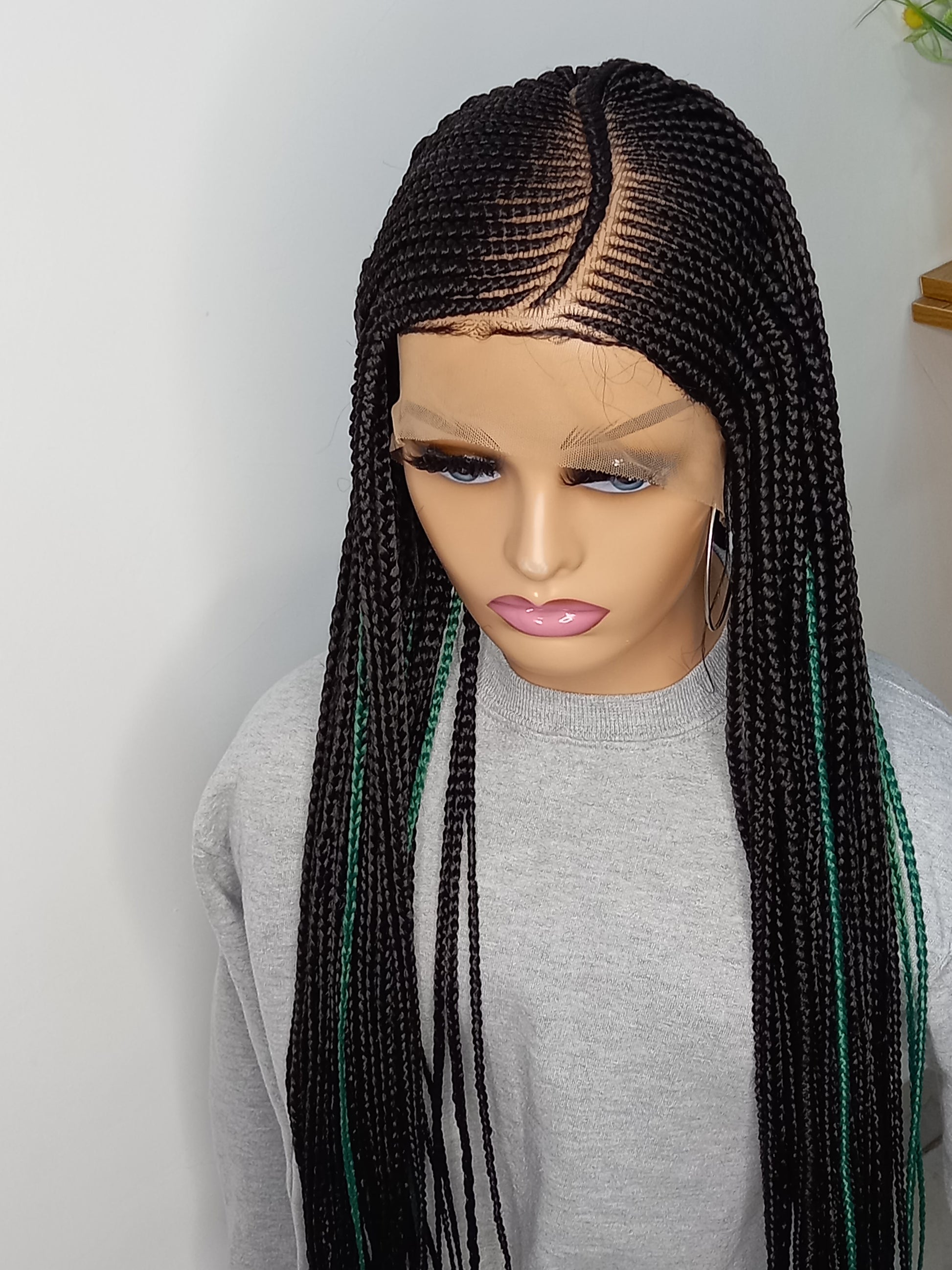 Stunning Cornrow Wigs on 13 by 6 Lace Front for Black Women: Handmade, Synthetic, and Braided Options Available - BRAIDED WIG BOSS