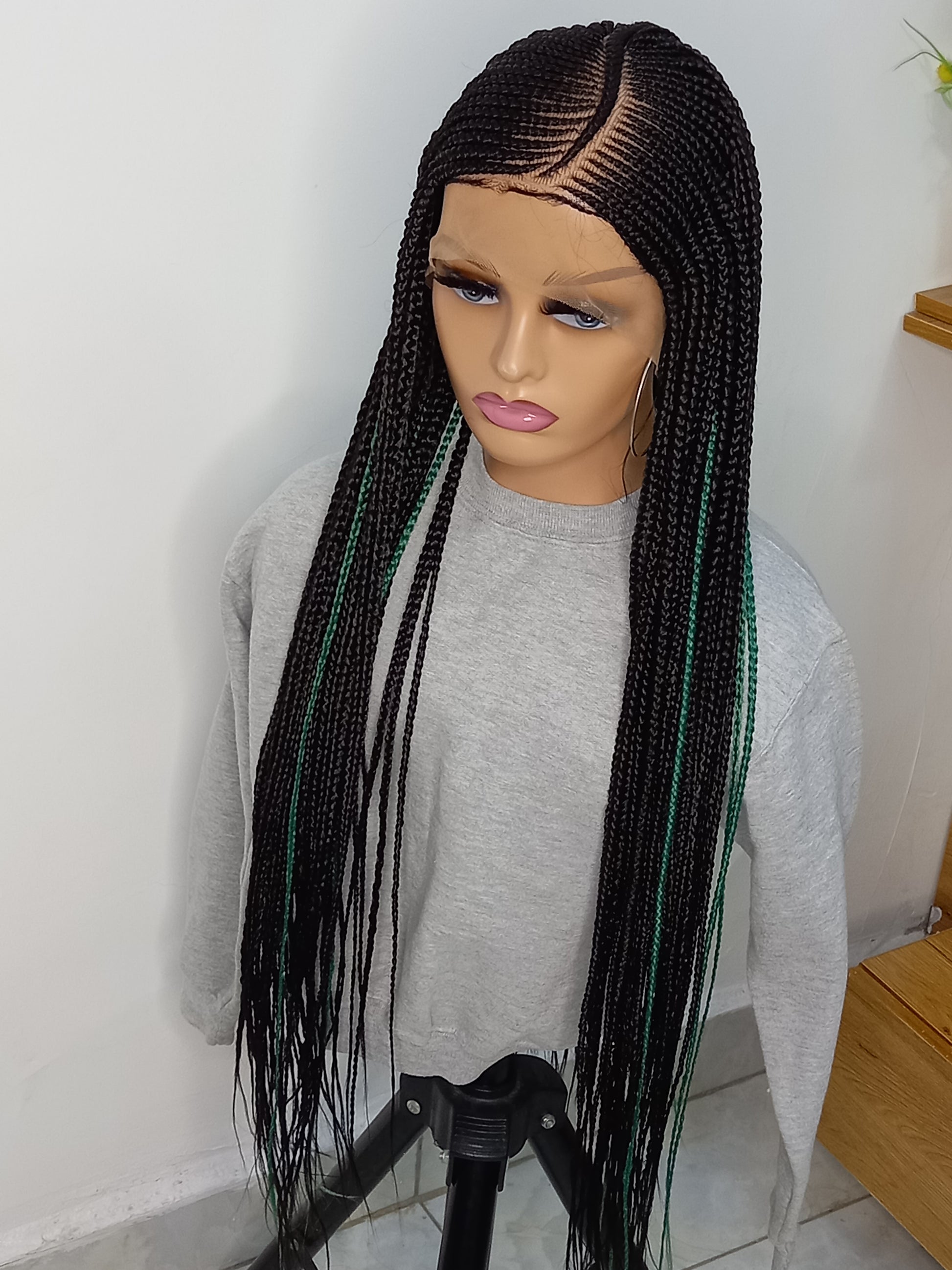 Stunning Cornrow Wigs on 13 by 6 Lace Front for Black Women: Handmade, Synthetic, and Braided Options Available - BRAIDED WIG BOSS