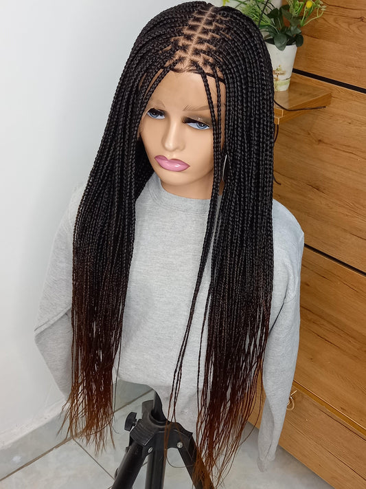 Ombre B29 Knotless Braid Wig on Full Lace Braided Wig for black women with free shipping - BRAIDED WIG BOSS