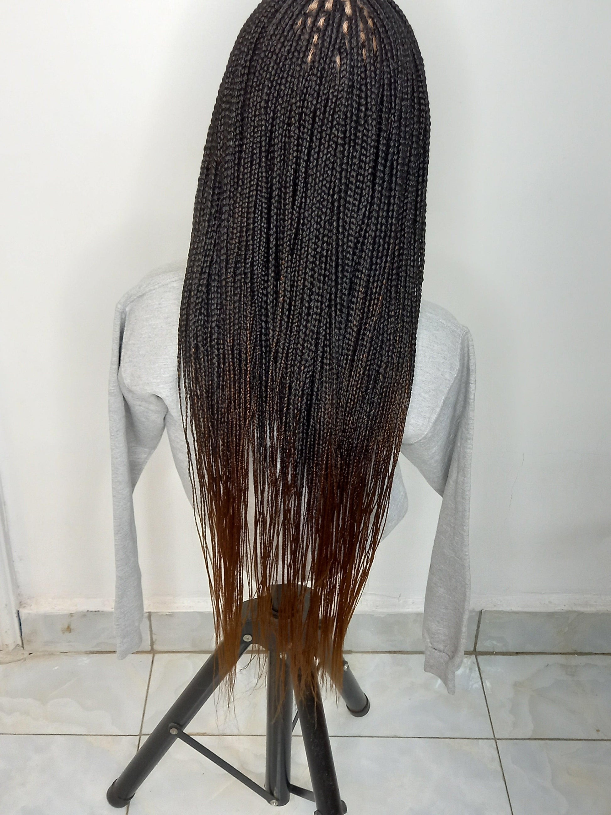 Ombre B29 Knotless Braid Wig on Full Lace Braided Wig for black women with free shipping - BRAIDED WIG BOSS