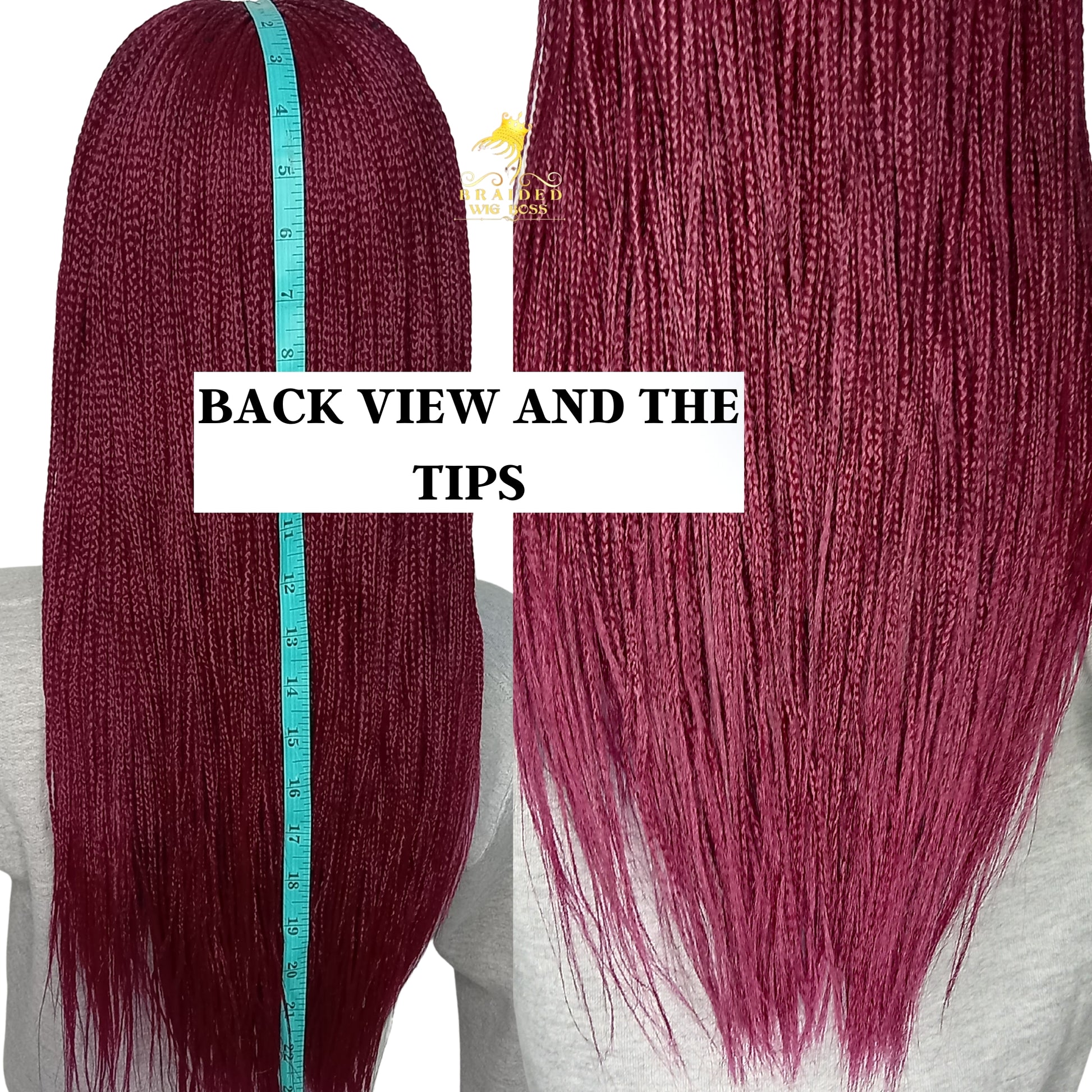 Burgundy Micro Braid Wig in Various Lengths and Colors | Wholesale and Retail Details Available - BRAIDED WIG BOSS