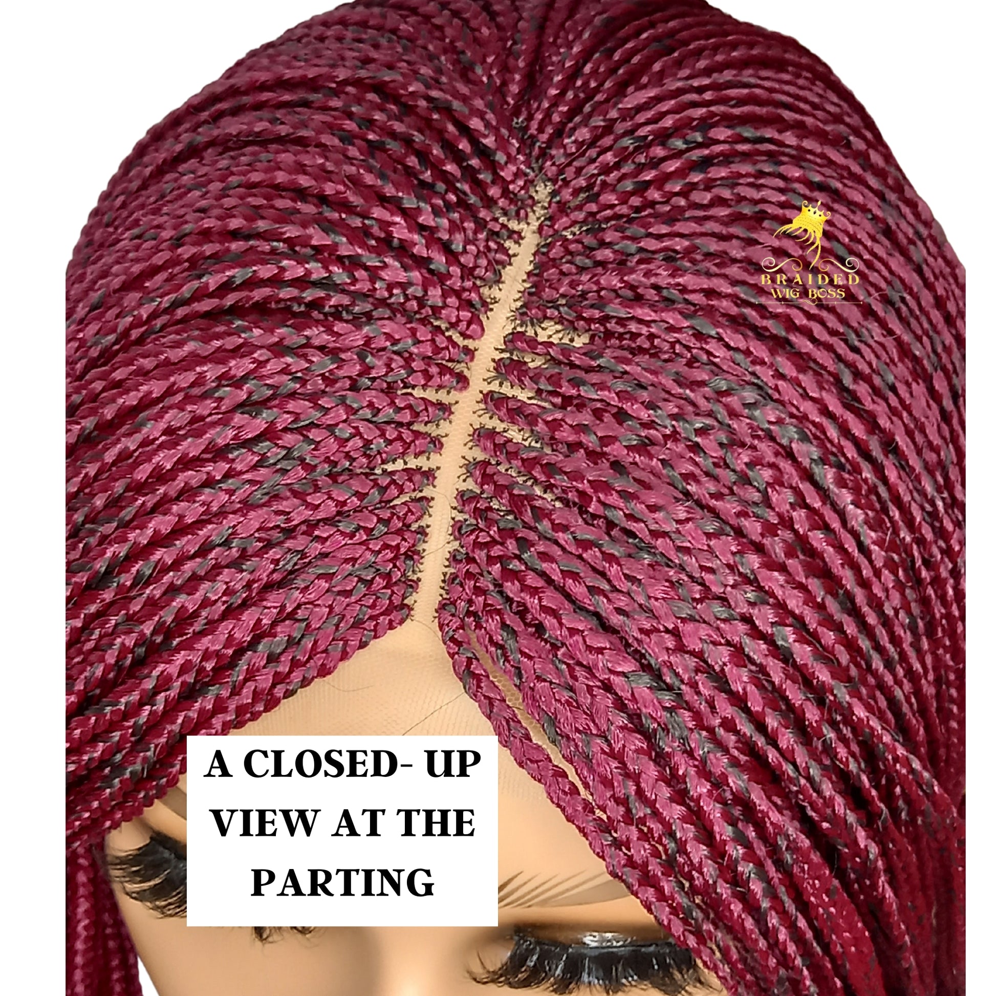 Burgundy Micro Braid Wig in Various Lengths and Colors | Wholesale and Retail Details Available - BRAIDED WIG BOSS