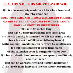 Burgundy Micro Braid Wig in Various Lengths and Colors | Wholesale and Retail Details Available - BRAIDED WIG BOSS