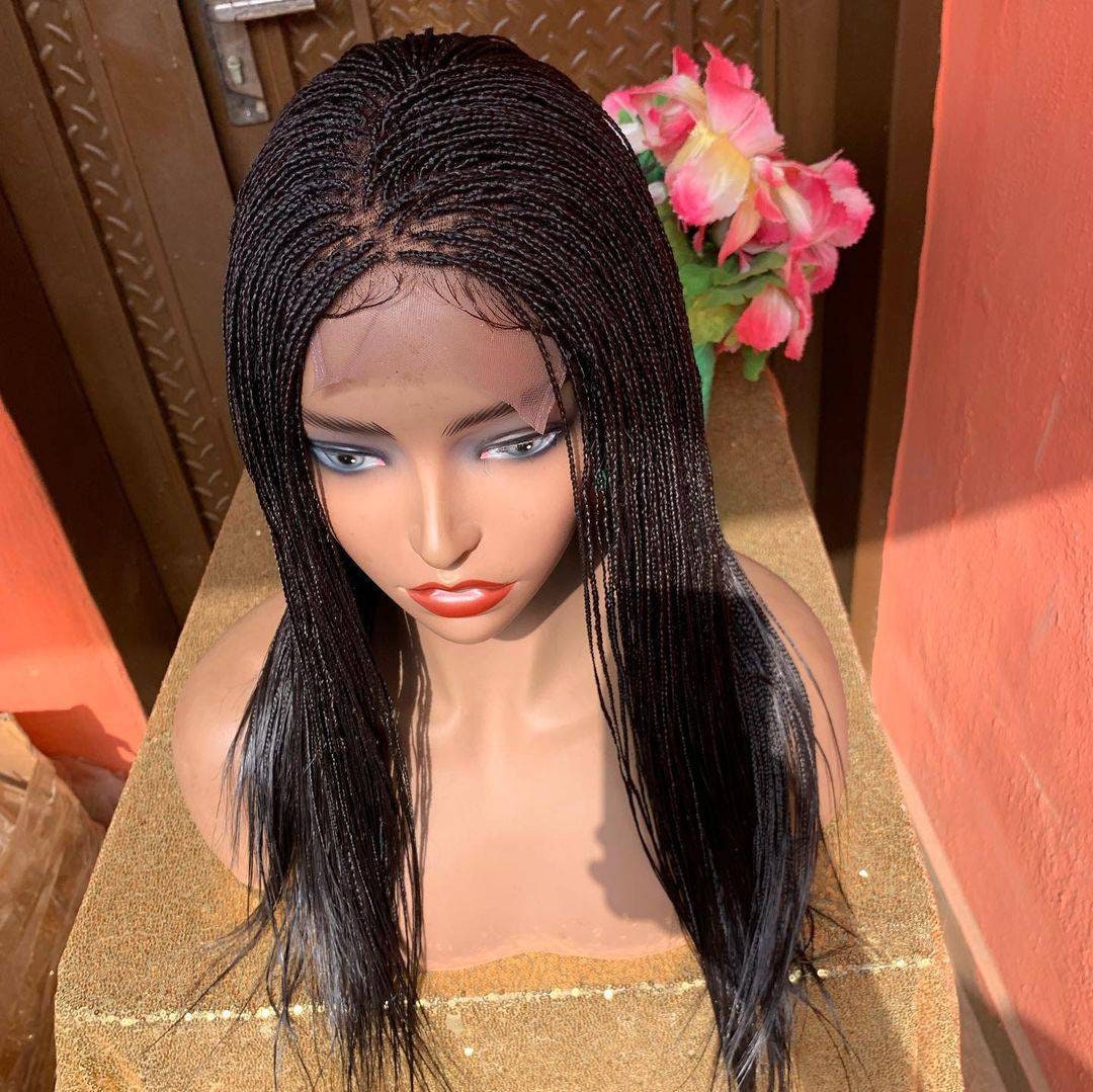 Micro braided wigs tiny box braids on 4*4 closure lace wigs full lace box braids lace wig full lace wig lace front braid wig full lace braid
