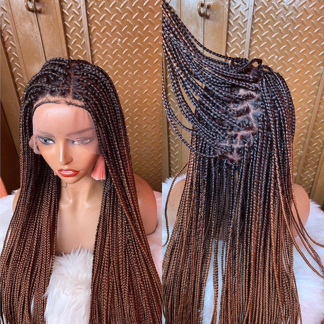 Ombre knotless braid wig braided lace wigs braided wigs for black women with baby hair knotless box braid full lace wig braided lace front