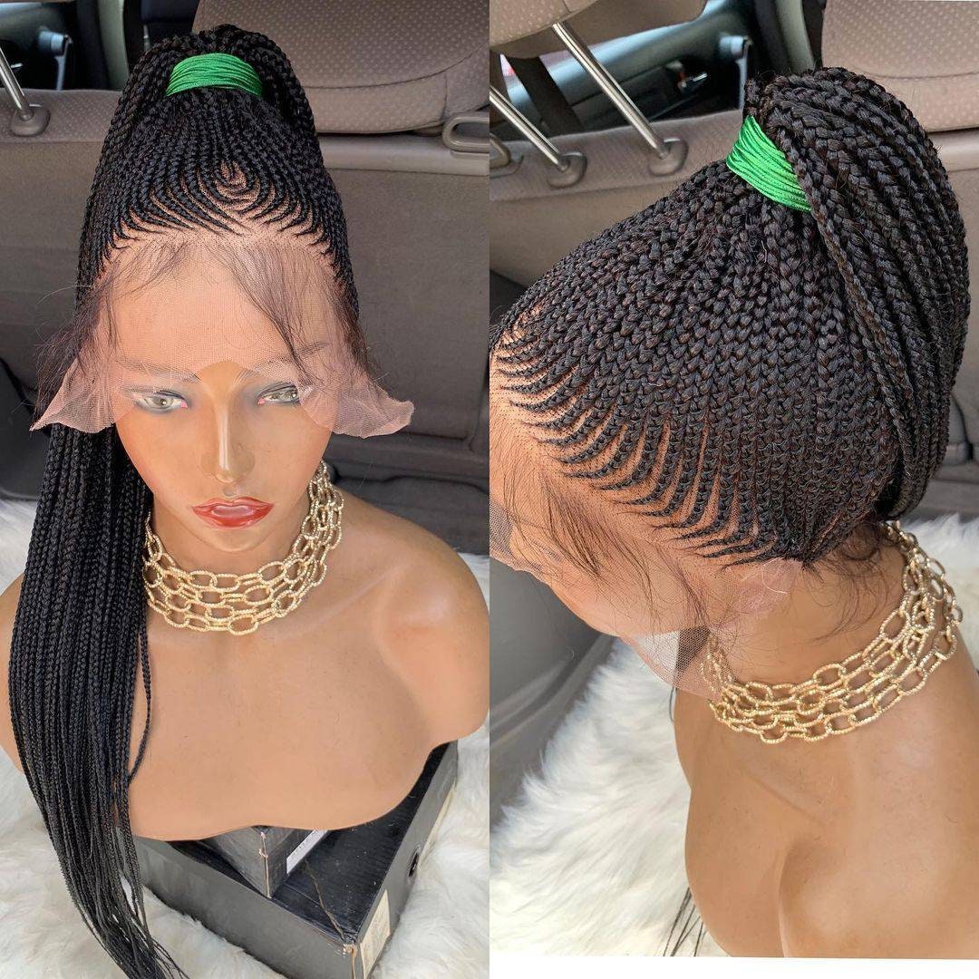 Cornrow Braided Wig - Available on Full Lace Wig and 360 Lace Front Wig - Free Shipping - Unique Cornrow Braided Lace Wigs, Braided Wigs