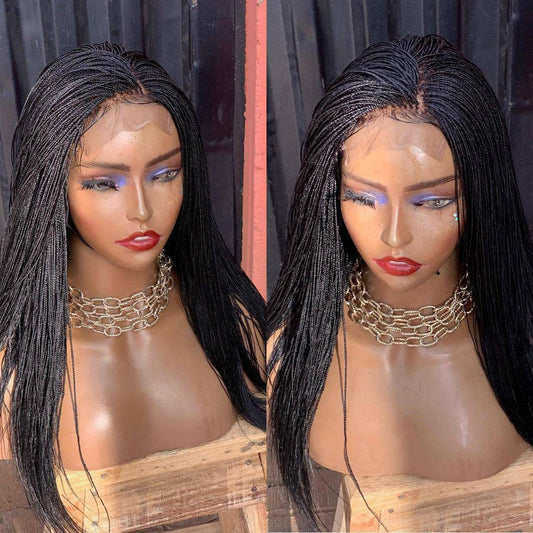 Micro braided wig on a closure, full lace micro braid wig, braided wig, micro lace front wig,micro million twist wig, closure wig, wig - BRAIDED WIG BOSS