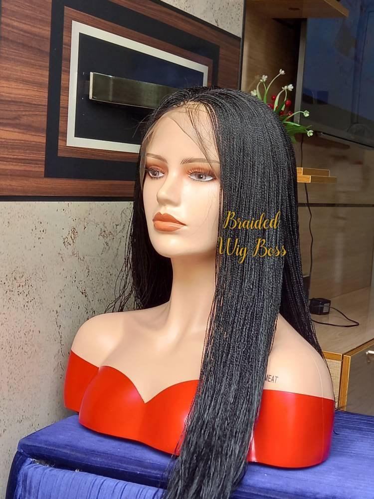 Full lace Micro Twist wig, Braided wig, micro braided lace front wig, micro braid lace frontal, braided wigs for black women, box braids wig