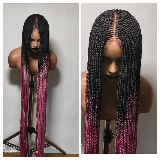 Cornrow wig, braided wig, braided lace wig, box braids full lace, box braids lace front, box braids wig, braided wig for black women, - BRAIDED WIG BOSS