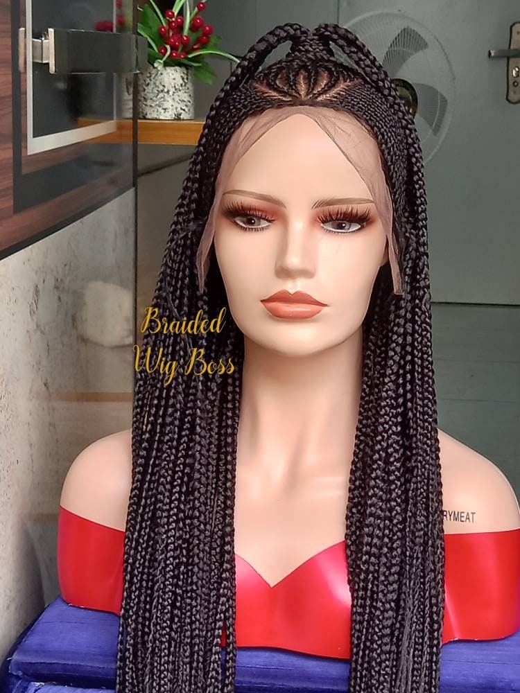 Braided Wig Full Lace Wig Braided Lace Front Wig Cornrow wig Braided Wigs for black women braided lace wigs, braid wig knotless braid wig