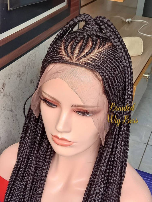 Braided Wig Full Lace Wig Braided Lace Front Wig Cornrow wig Braided Wigs for black women braided lace wigs, braid wig knotless braid wig - BRAIDED WIG BOSS