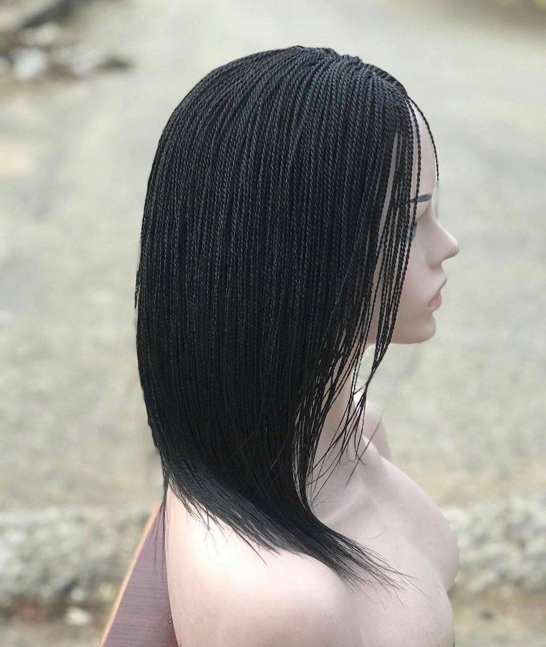 Short micro braid wig, braided wig, lace front wig, full lace wig, frontal wig, braid wig, braided lace wigs, micro braids full lace wig - BRAIDED WIG BOSS