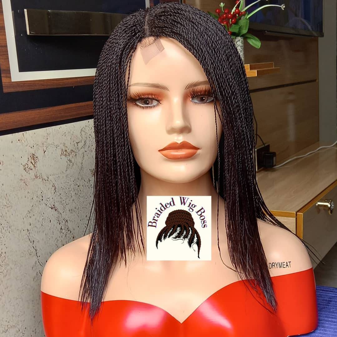 Micro braid wig, braided wig, micro twist wig, braided lace wig, Handmade Senegalese twist, Full lace braided wig, cornrow wig - BRAIDED WIG BOSS