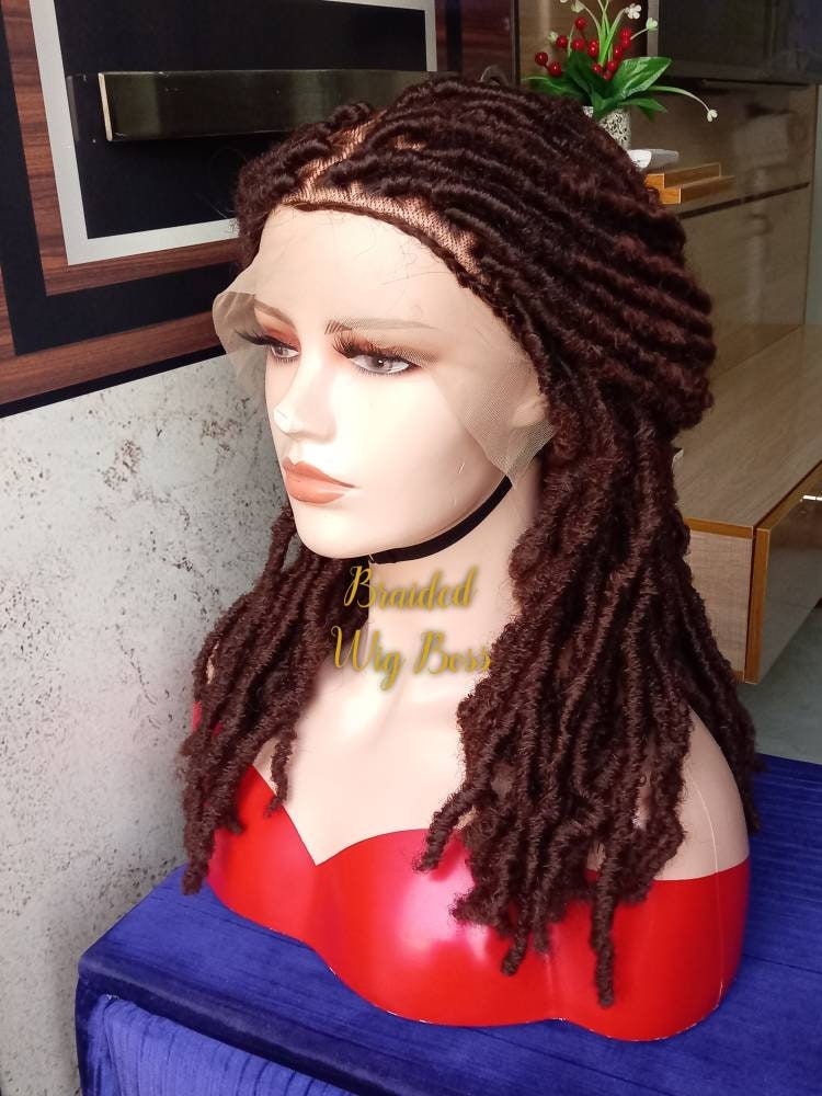 Faux locs full lace wig, dreadlocks wig, braided wig, full lace braid wig, lace front braided wigs, braided wigs for black women, braid wig - BRAIDED WIG BOSS