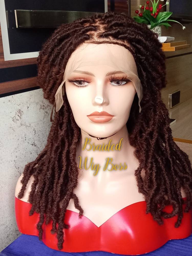 Faux locs full lace wig, dreadlocks wig, braided wig, full lace braid wig, lace front braided wigs, braided wigs for black women, braid wig - BRAIDED WIG BOSS