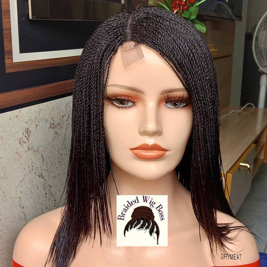 Micro braid wig, braided wig, micro twist wig, braided lace wig, Handmade Senegalese twist, Full lace braided wig, cornrow wig - BRAIDED WIG BOSS
