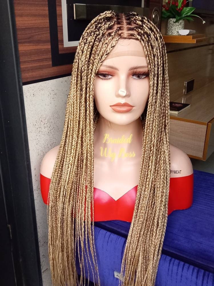 Knotless full lace braided wig, Knotless braid wig full lace, braided wig, box braid full lace wig, braided wig for black women, braid wig - BRAIDED WIG BOSS