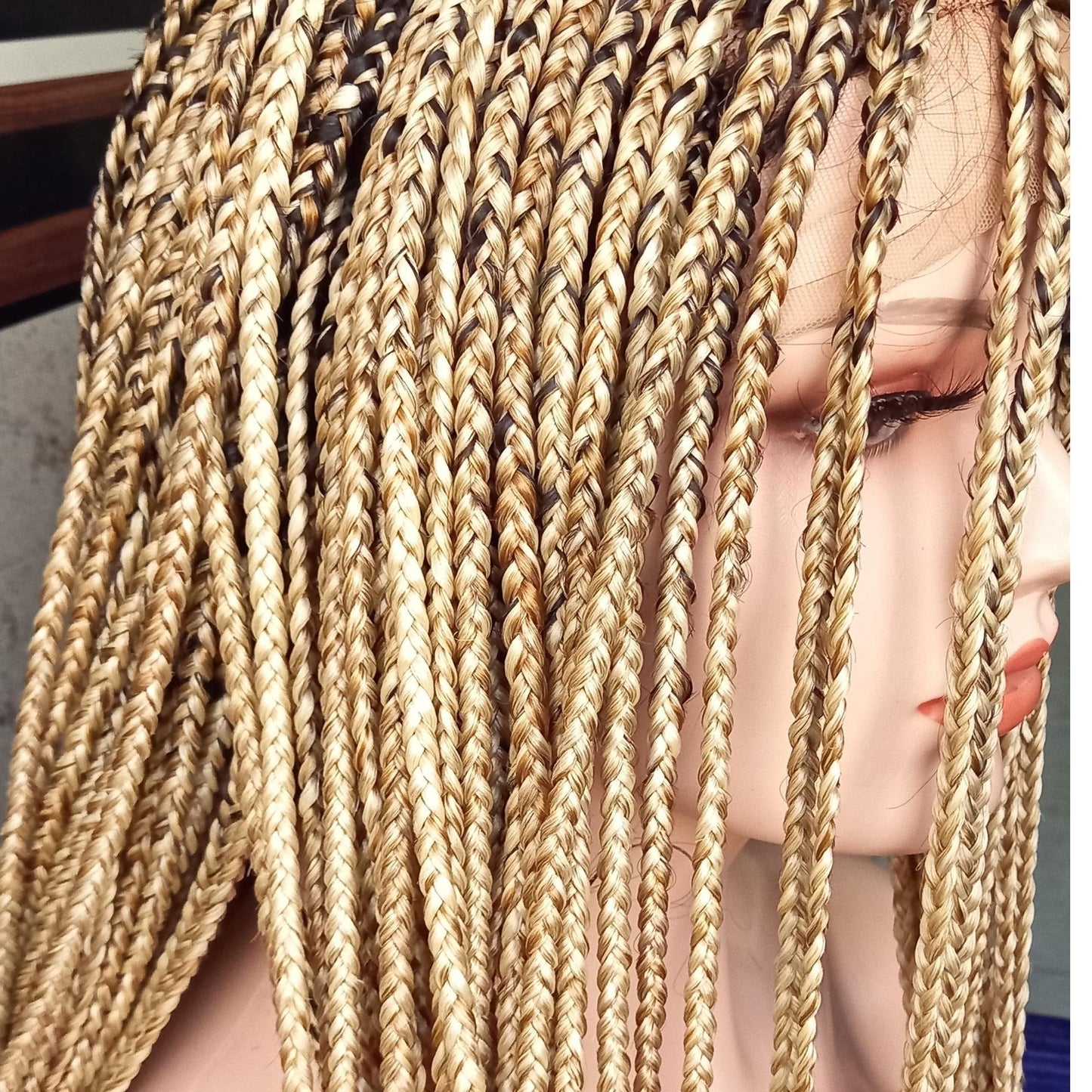 2 in 1 set of braided wig- knotless box braids wig for black women- cornrows wig Available in Different Lengths & Colors human hair lace - BRAIDED WIG BOSS
