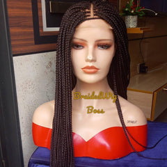 Knotless braid wig Braided wigs for black women handmade wig braid wig box braided wig micro braid wig dreadlock wig braided lace front wig - BRAIDED WIG BOSS