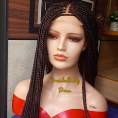 Knotless braid wig Braided wigs for black women handmade wig braid wig box braided wig micro braid wig dreadlock wig braided lace front wig - BRAIDED WIG BOSS