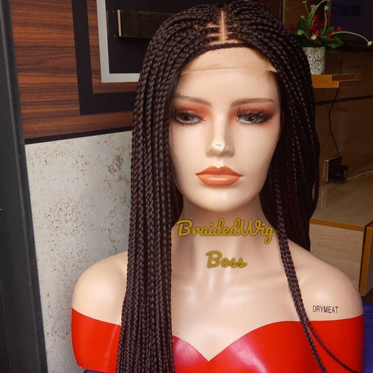 Knotless braid wig Braided wigs for black women handmade wig braid wig box braided wig micro braid wig dreadlock wig braided lace front wig - BRAIDED WIG BOSS