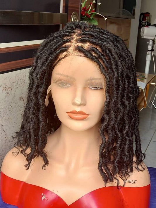 Ready to ship wig full lace distress locs wig faux locs wig box braids wig for black women cornrow wigs dreadlocks lace wig braided wig
